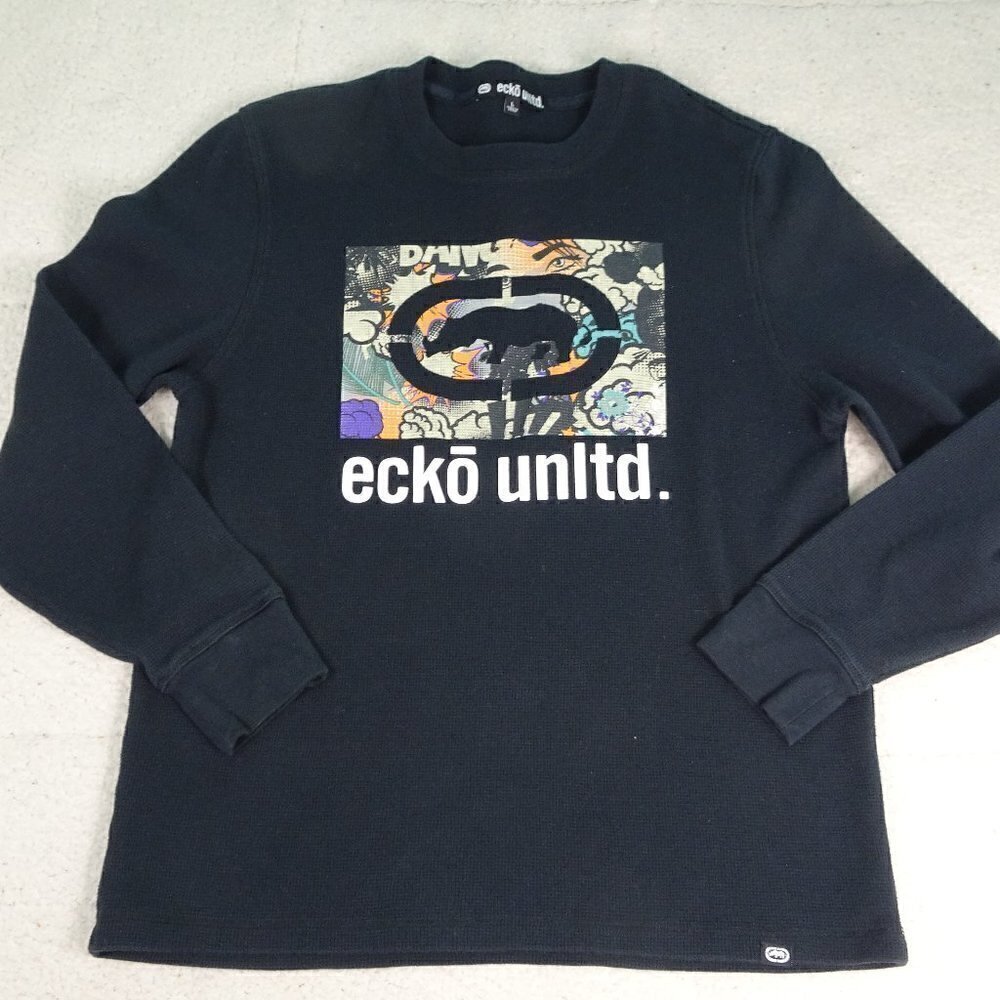 Ecko Unltd. Black Rino Thermal L/S Shirt Large